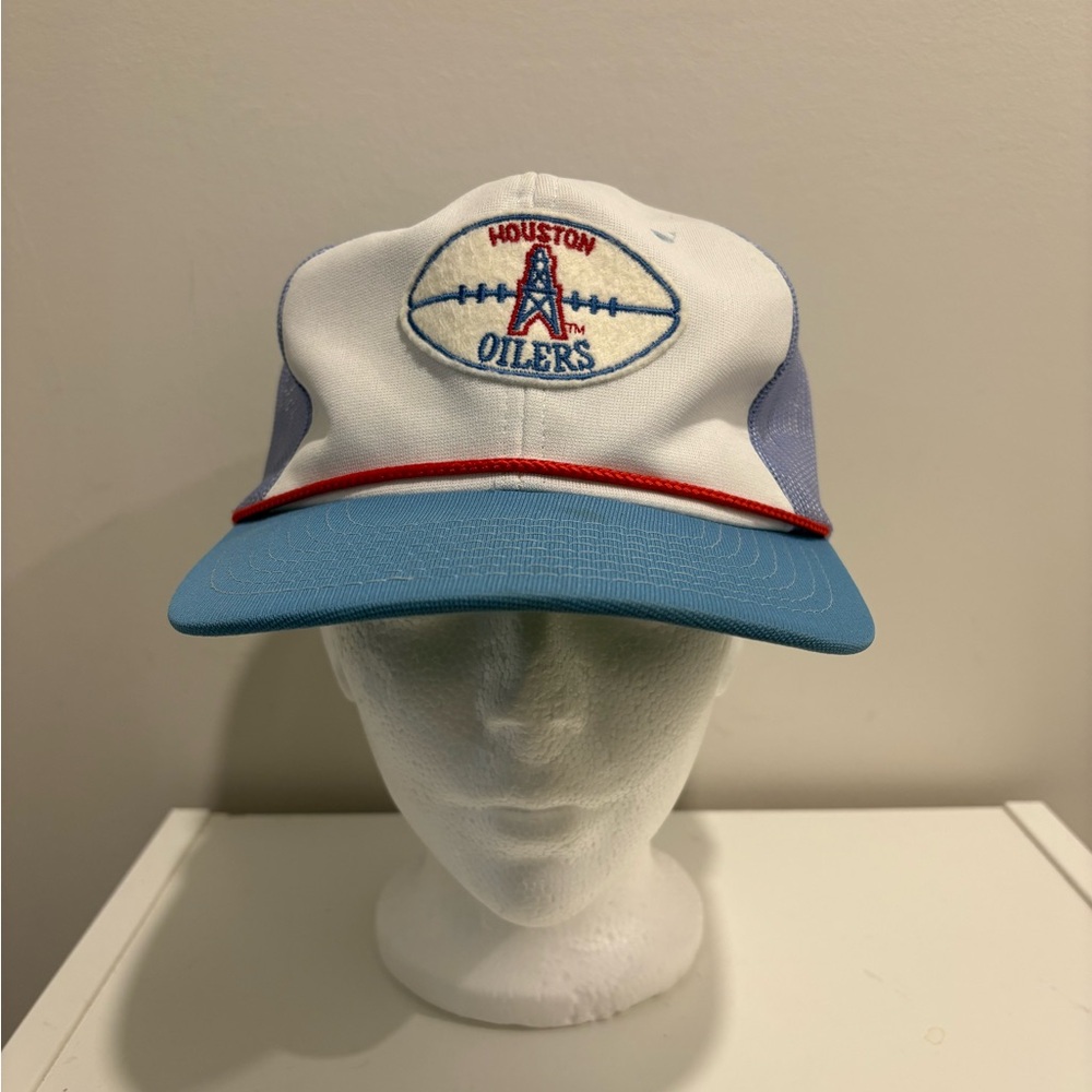Vintage Houston Oilers sports specialties trucker hat, snapback 1980s